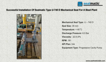 Successful Installation Of Sealmatic Type U 740 D Mechanical Seal For A Steel Plant